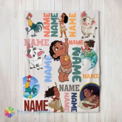 Perfect Disney Cartoon Moana With Friends Blanket Fleece Customized Blanket