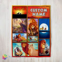 Perfect Disney Simba Mufasa Timon Pumbaa The Lion King Collage Blanket Fleece Customized Blanket
