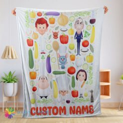 Perfect Good Pixar Ratatouille  Chief Cute Chibi Character Vegetable Blanket Fleece Customized Blanket