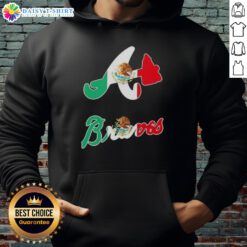Awesome Atlanta Braves baseball hoodie featuring a vibrant Mexican flag design, perfect for fans and stylish wear.