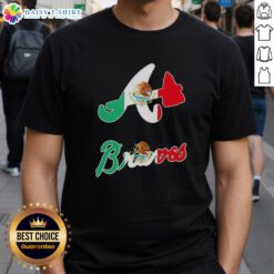 Awesome Atlanta Braves baseball T-shirt featuring a vibrant Mexican flag design, perfect for fans and celebrations.