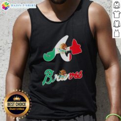 Awesome Atlanta Braves baseball tank top featuring a vibrant Mexican flag design, perfect for fans and summer wear.