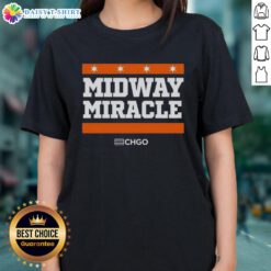 Awesome Chicago Bears Midway Miracle ladies tee featuring bold team colors and logo, perfect for female fans.
