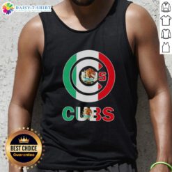 Awesome Chicago Cubs baseball tank top featuring a vibrant Mexican flag design, perfect for fans and summer outings.