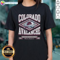 Awesome Colorado Avalanche Heater Ladies Tee featuring vibrant team colors and stylish design for female fans.