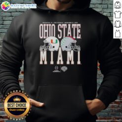 Awesome Cotton Bowl Classic 2025 hoodie featuring Miami Hurricanes vs Ohio State Buckeyes head-to-head matchup design.