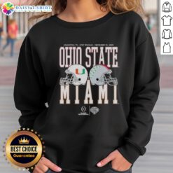 Awesome Cotton Bowl Classic 2025 sweatshirt featuring Miami Hurricanes vs Ohio State Buckeyes head-to-head design.
