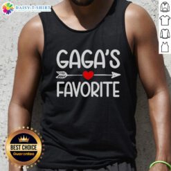 Awesome tank top featuring 'Gaga's Favorite Grandchild' design, perfect for grandsons and granddaughters.