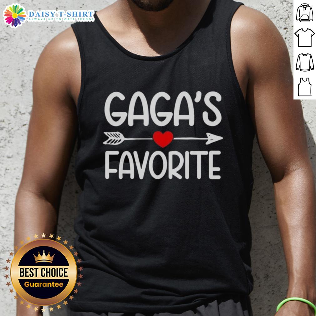 Awesome tank top featuring 'Gaga's Favorite Grandchild' design, perfect for grandsons and granddaughters.