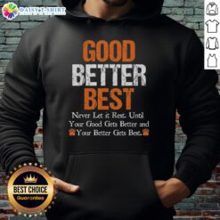 Vintage Chicago Bears hoodie featuring 'Awesome, Good, Better, Best, Never Let It Rest' quote for fans.