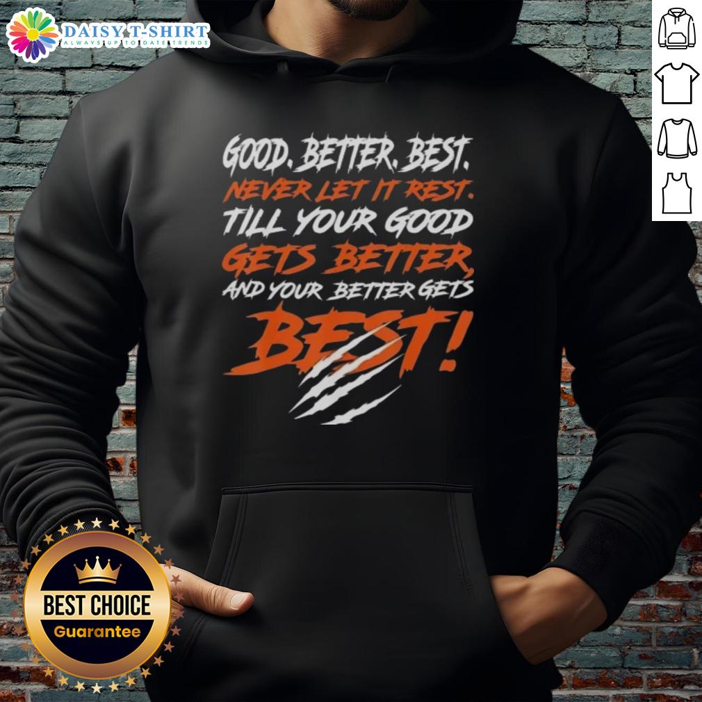 Chicago Bears hoodie featuring 'Awesome Good Better Best' slogan, perfect for fans who never rest on their game day style.