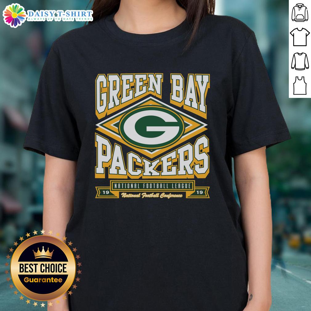Alt Text: Awesome Green Bay Packers Heater Ladies Tee featuring vibrant team colors and stylish design for female fans.