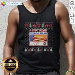 Awesome I Got That Dog In Me All Beef Hot Dog and 20oz Soda Christmas Ugly Tank Top, perfect for holiday festivities.