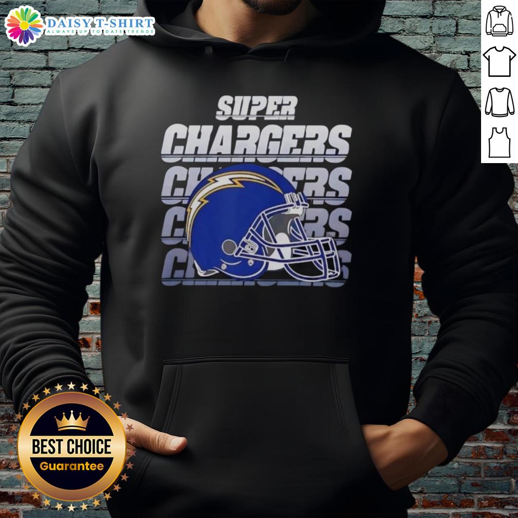 Los Angeles Chargers football hoodie featuring the Super Chargers helmet design, perfect for fans and game day.