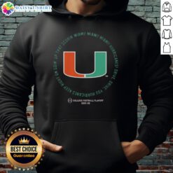 Awesome Miami Hurricanes hoodie celebrating their drive for the CFP 2025-26 championship. Perfect for fans!