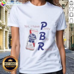 Awesome Pabst Blue Ribbon 16 ladies tee featuring 'Yes I Have PBR' design for stylish beer lovers.