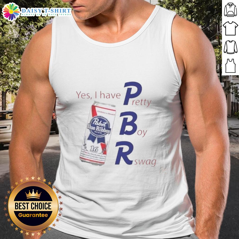 Awesome Pabst Blue Ribbon tank top featuring 'Yes I Have PBR' slogan, perfect for casual summer wear and beer enthusiasts.