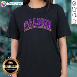 Stylish Palmer College of Chiropractic ladies' tee featuring a vibrant design, perfect for students and alumni.