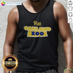 Alt Text: Awesome Pittsburgh Panthers Oakland Zoo tank top featuring vibrant colors and team logo, perfect for game day.