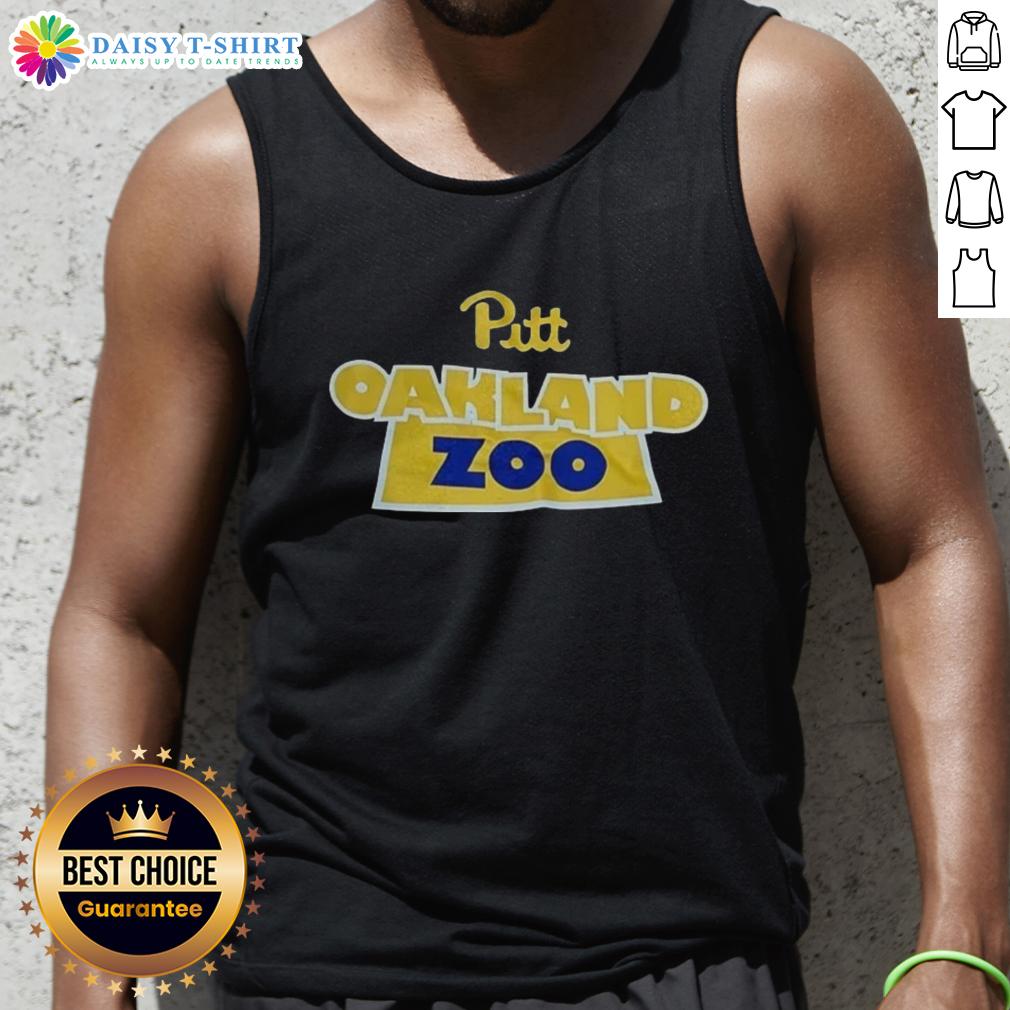 Alt Text: Awesome Pittsburgh Panthers Oakland Zoo tank top featuring vibrant colors and team logo, perfect for game day.