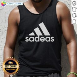 Awesome Sadeas Three Stripes Logo Parody Tank Top featuring a creative design and stylish fit for casual wear.