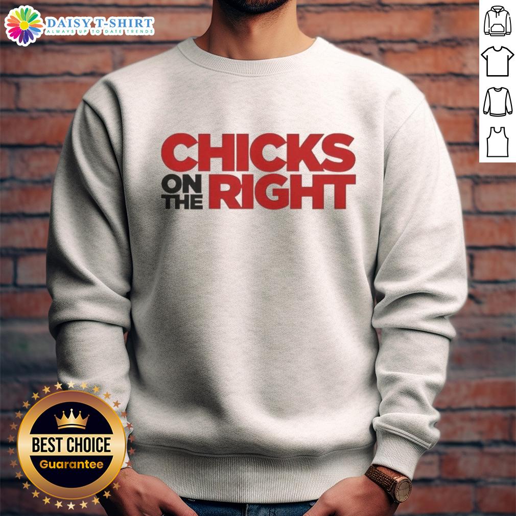 Funny chicks on the right ringer sweatshirt, featuring colorful graphics and a playful design for casual wear.