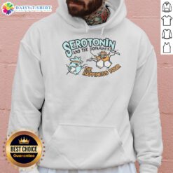 Funny Serotonin and Dopamine Happiness Tour Hoodie featuring vibrant graphics promoting joy and mental well-being.