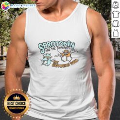 Funny serotonin and dopamine happiness tour tank top featuring vibrant graphics, perfect for spreading joy and positivity.