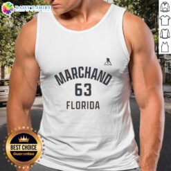 Good Brad Marchand Florida Panthers Ice Hockey tank top with name and number 63 design for fans and players.
