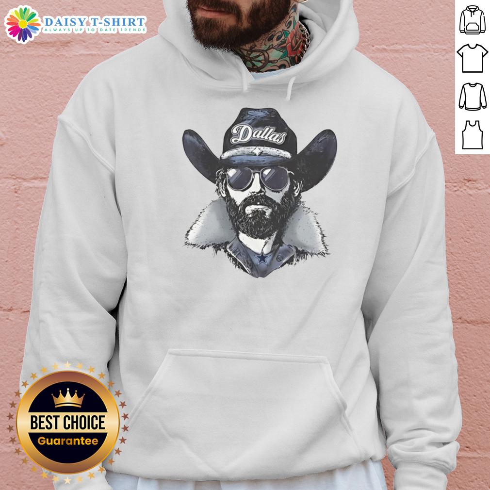 Dallas Cowboys mascot in a beanie and sunglasses hoodie, showcasing team spirit and style.