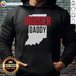 Good Hoosier Daddy Indiana State Map Hoodie featuring a stylish map design, perfect for Indiana pride and casual wear.