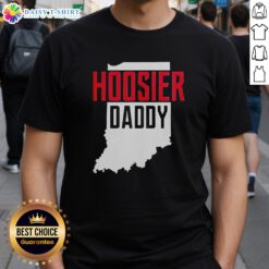 Good Hoosier Daddy Indiana State Map T-Shirt featuring a vibrant Indiana map design, perfect for proud Hoosiers.