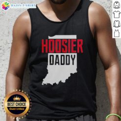 Good Hoosier Daddy Indiana State Map Tank Top showcasing a vibrant Indiana map design for trendy Indiana pride.