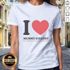 Good Love Mummy and Daddy tee featuring 'Lu is Mummy and Jarch is Daddy' design for ladies' casual wear.