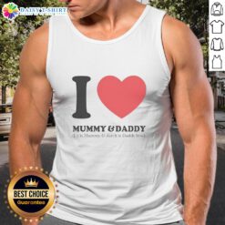 Good Love tank top featuring Mummy Lu and Daddy Jarch, perfect for family-themed apparel and gifts.