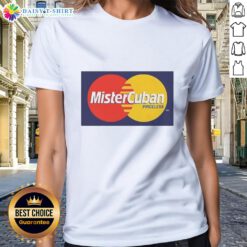 Alt Text: Good Mister Cuban Priceless Logo Ladies Tee featuring vibrant design and comfortable fit for stylish casual wear.