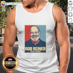 Retro tank top honoring Rob Reiner (1947-2025) with 'Good Rest In Peace' graphic, perfect for fans and nostalgia lovers.