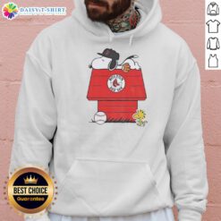 Good Snoopy and Woodstock Boston Red Sox dugout hoodie, perfect for MLB baseball fans and stylish comfort.