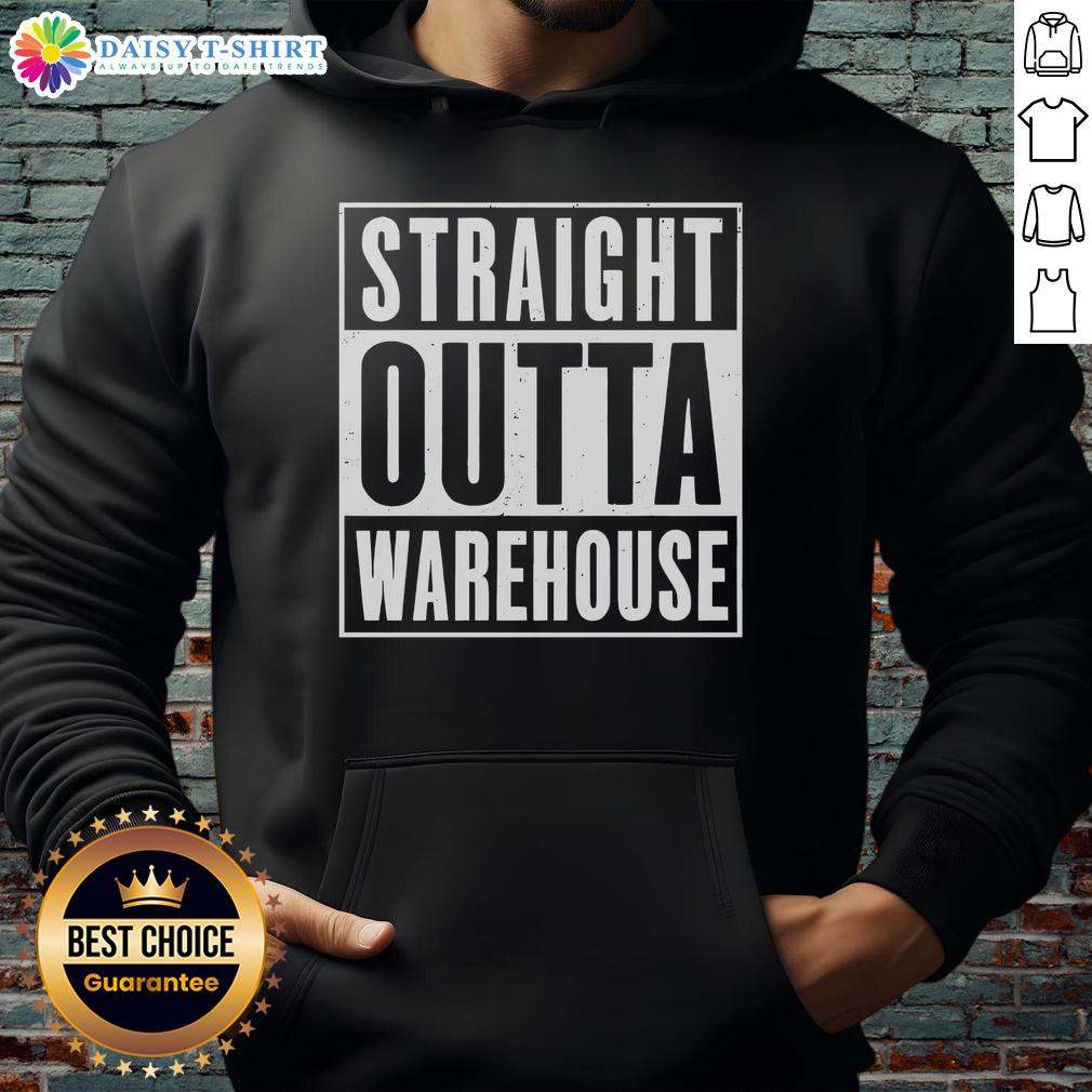 Good Straight Outta Warehouse Hoodie in black, featuring bold lettering and a stylish, comfortable design for casual wear.