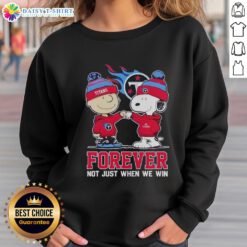 Good Tennessee Titans x Charlie Brown vs Snoopy sweatshirt featuring 'Forever Not Just When We Win' slogan.