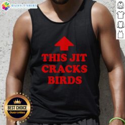 Stylish Good This Jit Cracks Birds Red Arrow Tank Top on display, perfect for casual summer outfits and streetwear fashion.