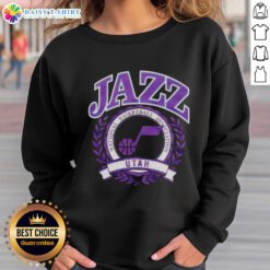 Alt Text: Good Utah Jazz National Basketball Association crest sweatshirt featuring team colors and logo, perfect for fans.