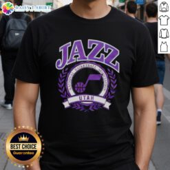 Good Utah Jazz National Basketball Association crest T-shirt featuring team colors and logo, perfect for fans and collectors.