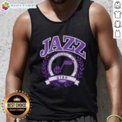 Good Utah Jazz National Basketball Association crest tank top featuring the team's logo and colors for fans and athletes.