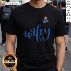 Good Wifey Kansas City Royals Santa Hat Merry Christmas T-Shirt with festive design and team logo for holiday cheer.