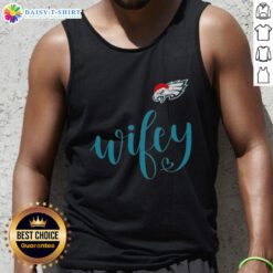 Good Wifey Philadelphia Eagles Santa Hat Merry Christmas Tank Top, perfect for holiday cheer and game day spirit.