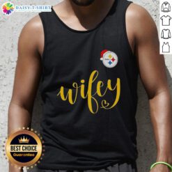 Good Wifey Pittsburgh Steelers Santa Hat Merry Christmas Tank Top featuring festive design for holiday cheer.