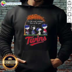 Happy Minnesota Twins X Peanuts Snoopy and Friends autumn hoodie, perfect for celebrating the most wonderful time of the year.