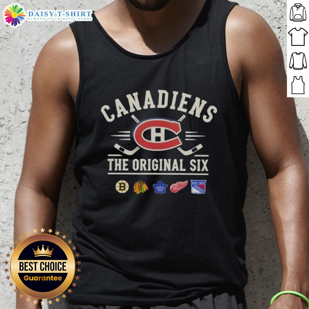 Happy Montreal Canadiens The Original Six combined tank top showcasing team pride and vintage NHL style.