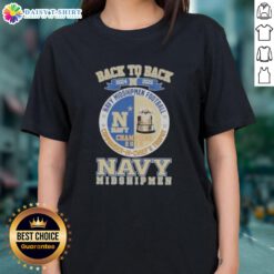 Alt Text: Navy Midshipmen football ladies tee for 2024-2025 Commander in Chief's Trophy, featuring a stylish design.